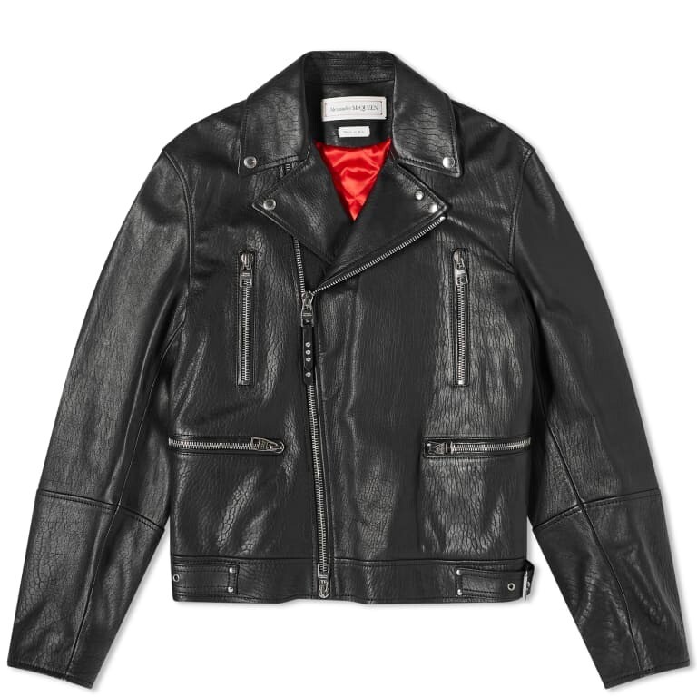 

Куртка Alexander Mcqueen Leather Biker, черный