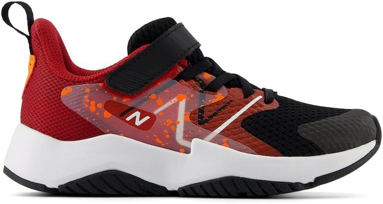 Кроссовки для бега New Balance Kids Rave Run V2 с липучкой, Black/True Red/Blaze Orange — фото 3