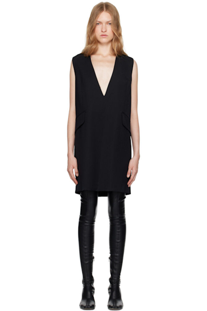 

Черное шерстяное мини-платье пошива MM6 Maison Margiela