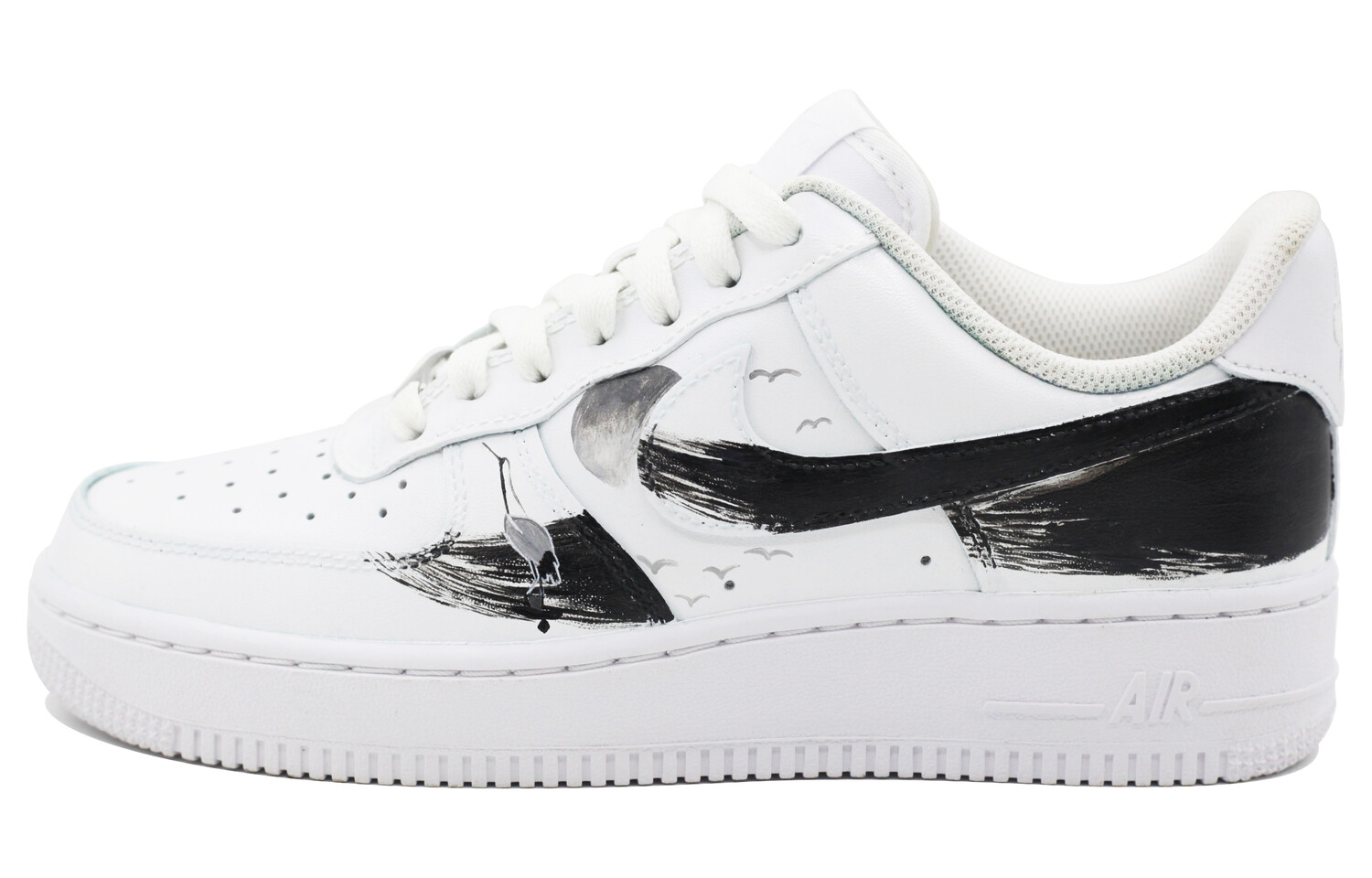 

Кроссовки Nike Air Force 1 Skateboard Shoes Unisex Low-Top Black White, Черный, Кроссовки Nike Air Force 1 Skateboard Shoes Unisex Low-Top Black White