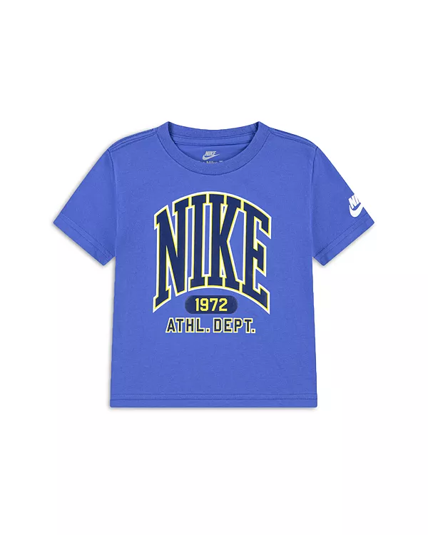 

Детская футболка с огромным логотипом Nike Varsity для малышей. Nike, синий