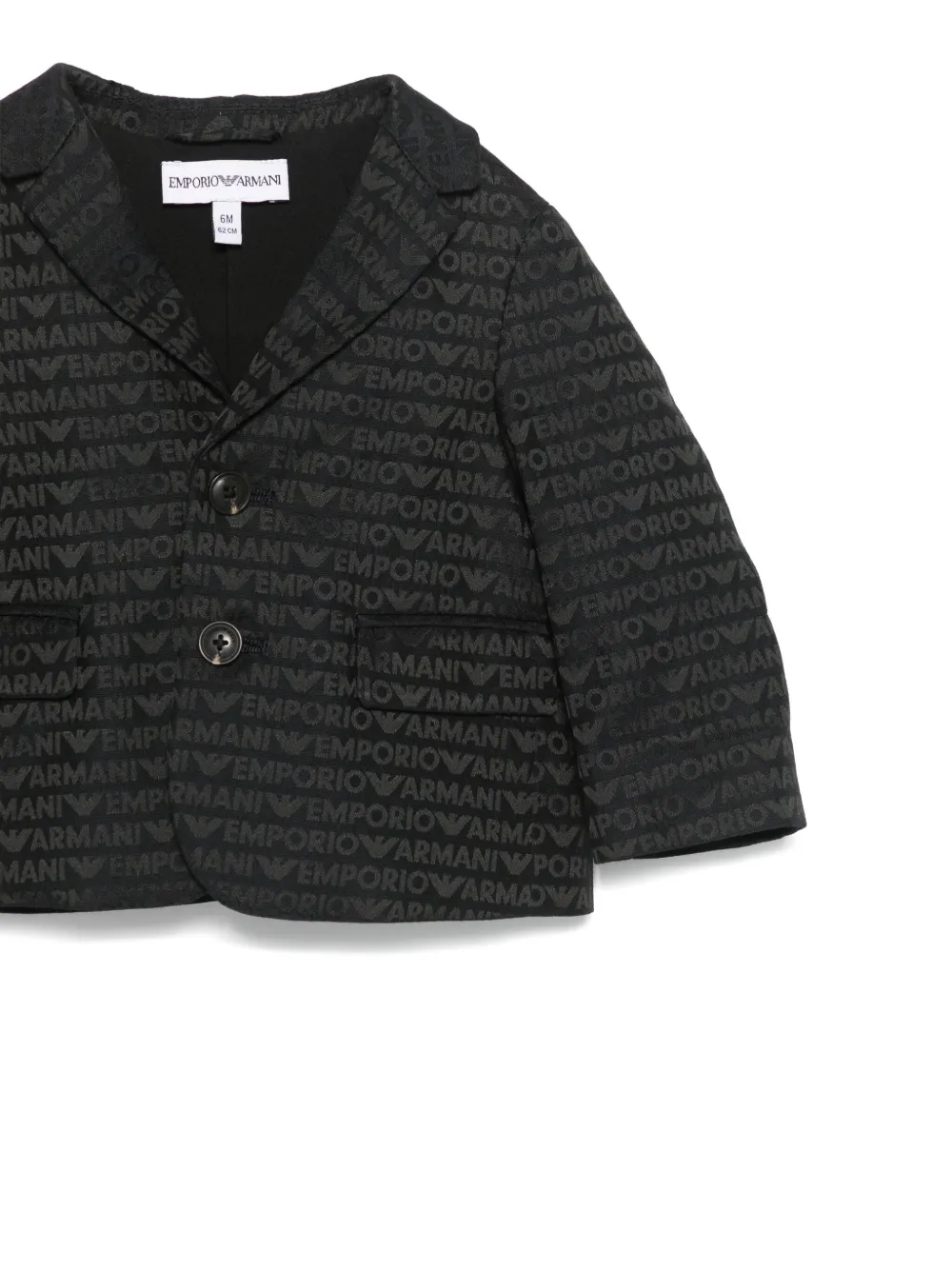 Пиджак с жаккардовым логотипом Emporio Armani Kids, синий — фото 3