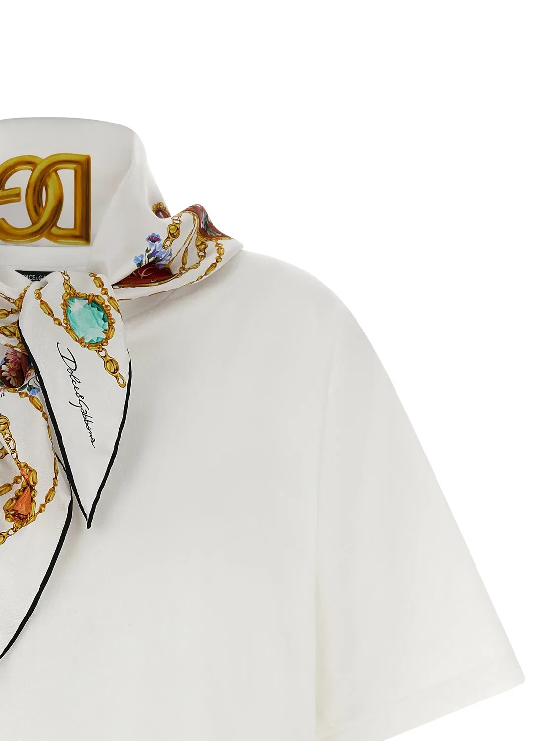 Футболка с шарфом DOLCE & GABBANA, белый — фото 4