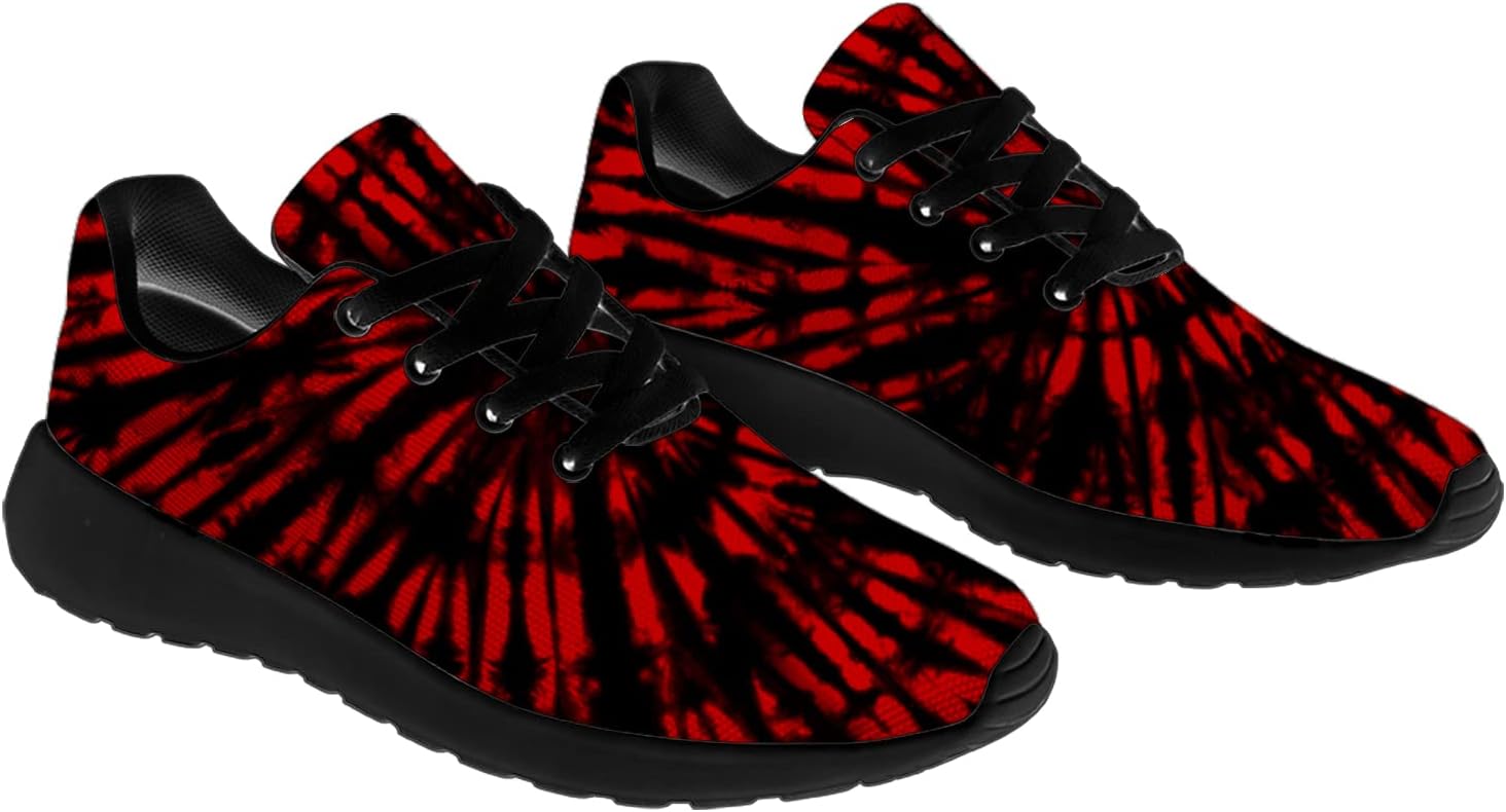 Кроссовки Horethy Tie Dye для женщин и мужчин, беговые кроссовки, женские и мужские прогулочные, теннисные кроссовки, удобные спортивные кроссовки для джоггинга, подарки, черный — фото 4