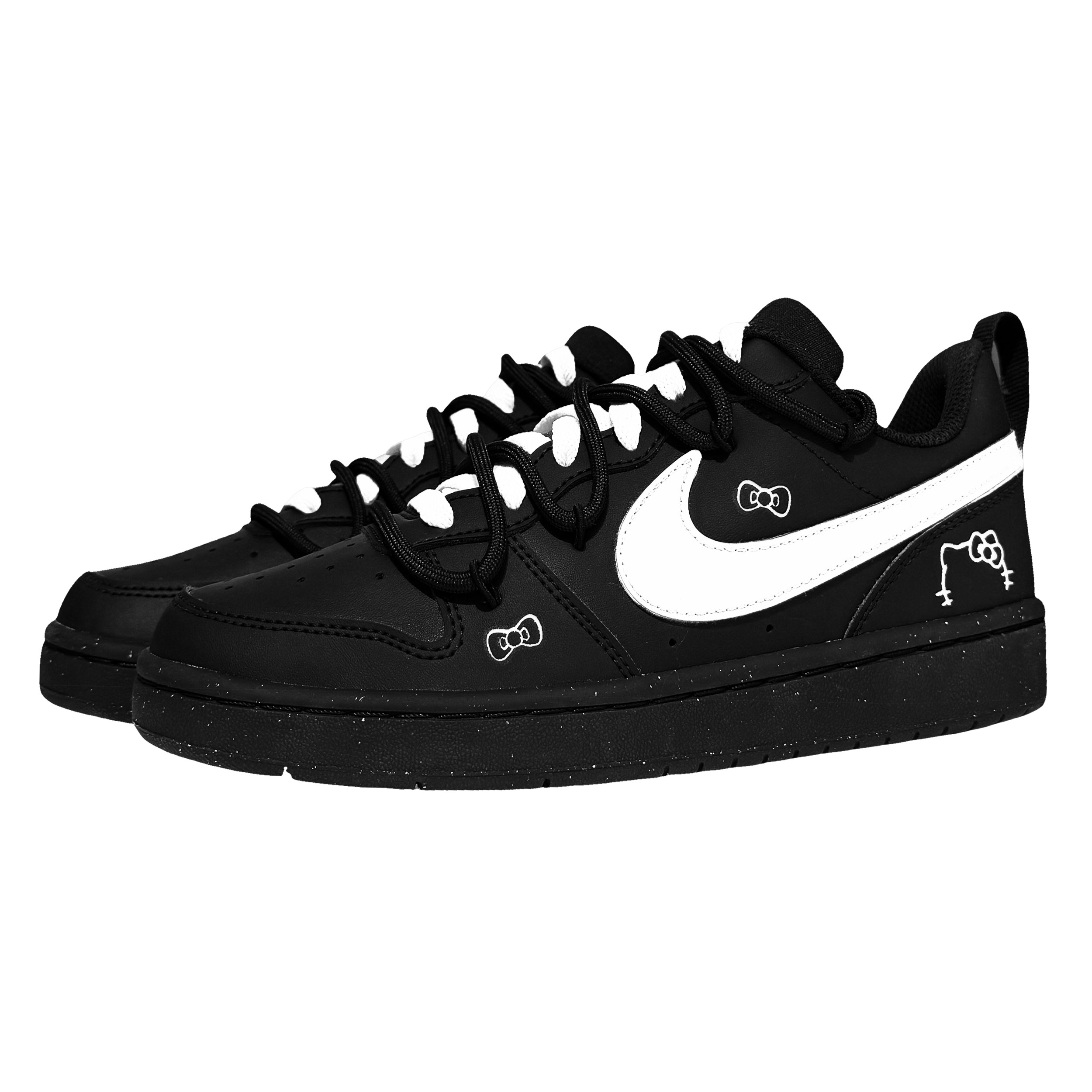 Nike Court Borough White Heart Lace Up Low top детские скейтбординг кроссовки для подростков — фото 4
