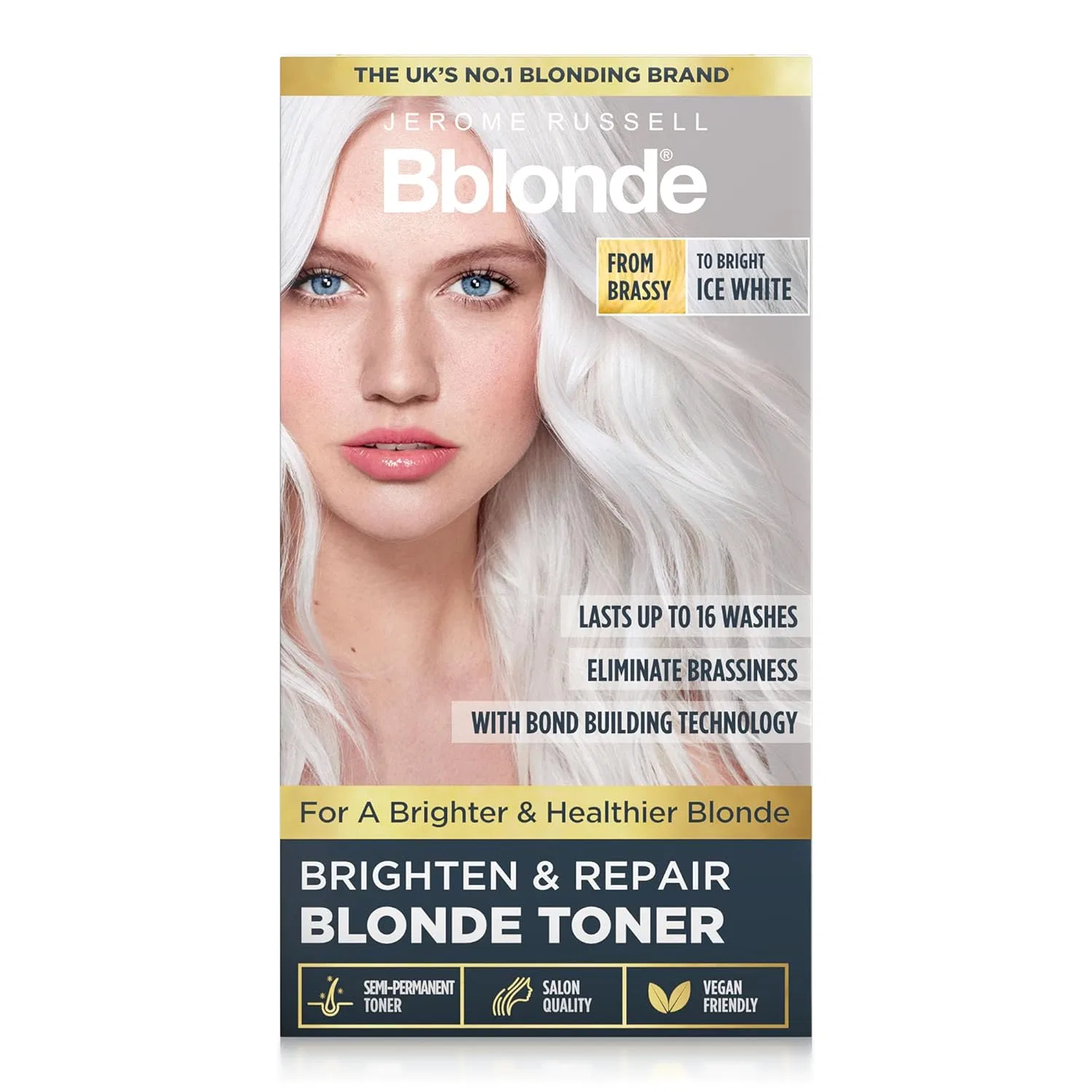 Полуперманентный тонер для волос «Bblone Ice White» от Jerome Russell Jerome Russell, Ice Blonde