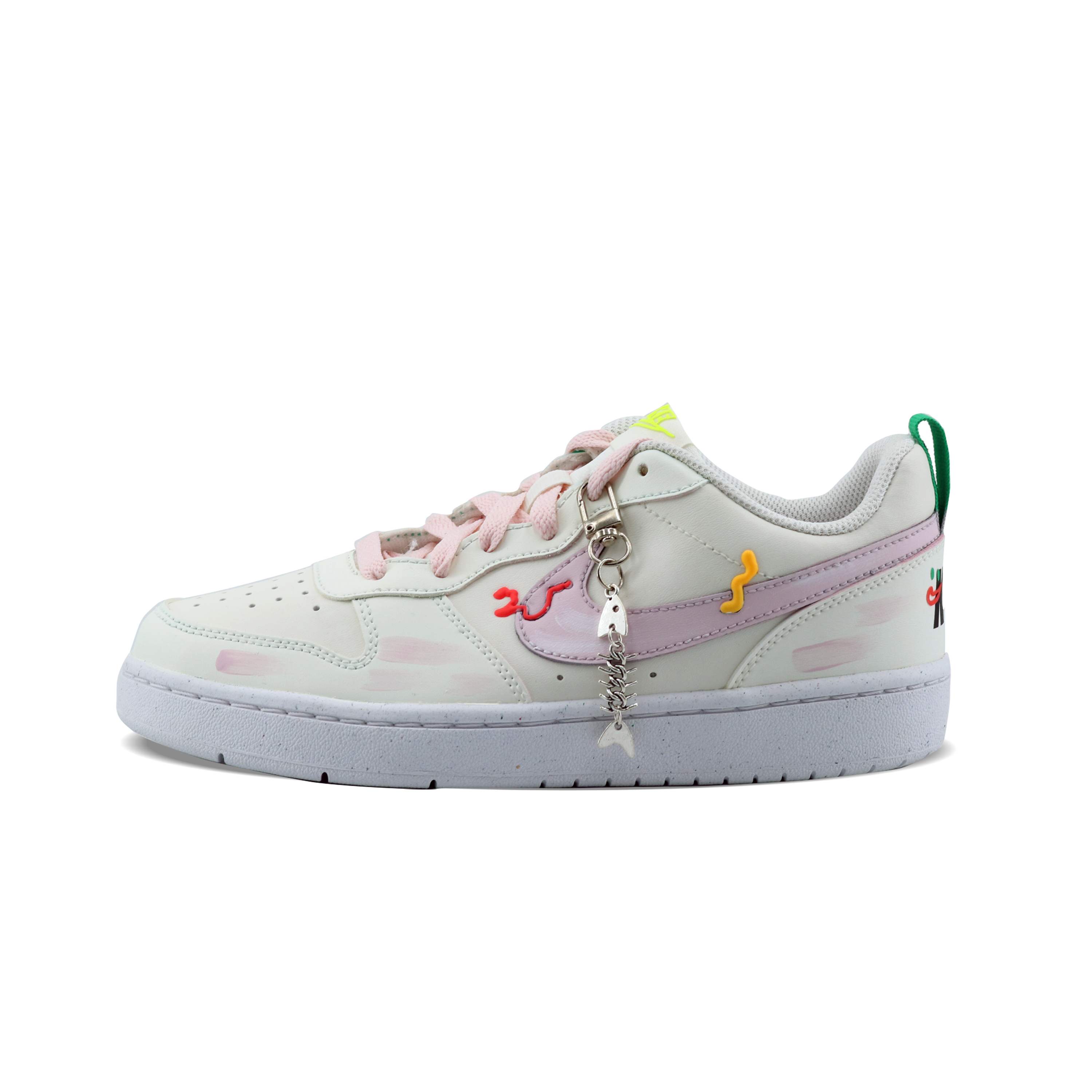 

Кроссовки для скейтбординга Court Borough Fishbone Cat с нескользящей подошвой и износостойкими подошвами для детей и подростков Nike, слоновая кость