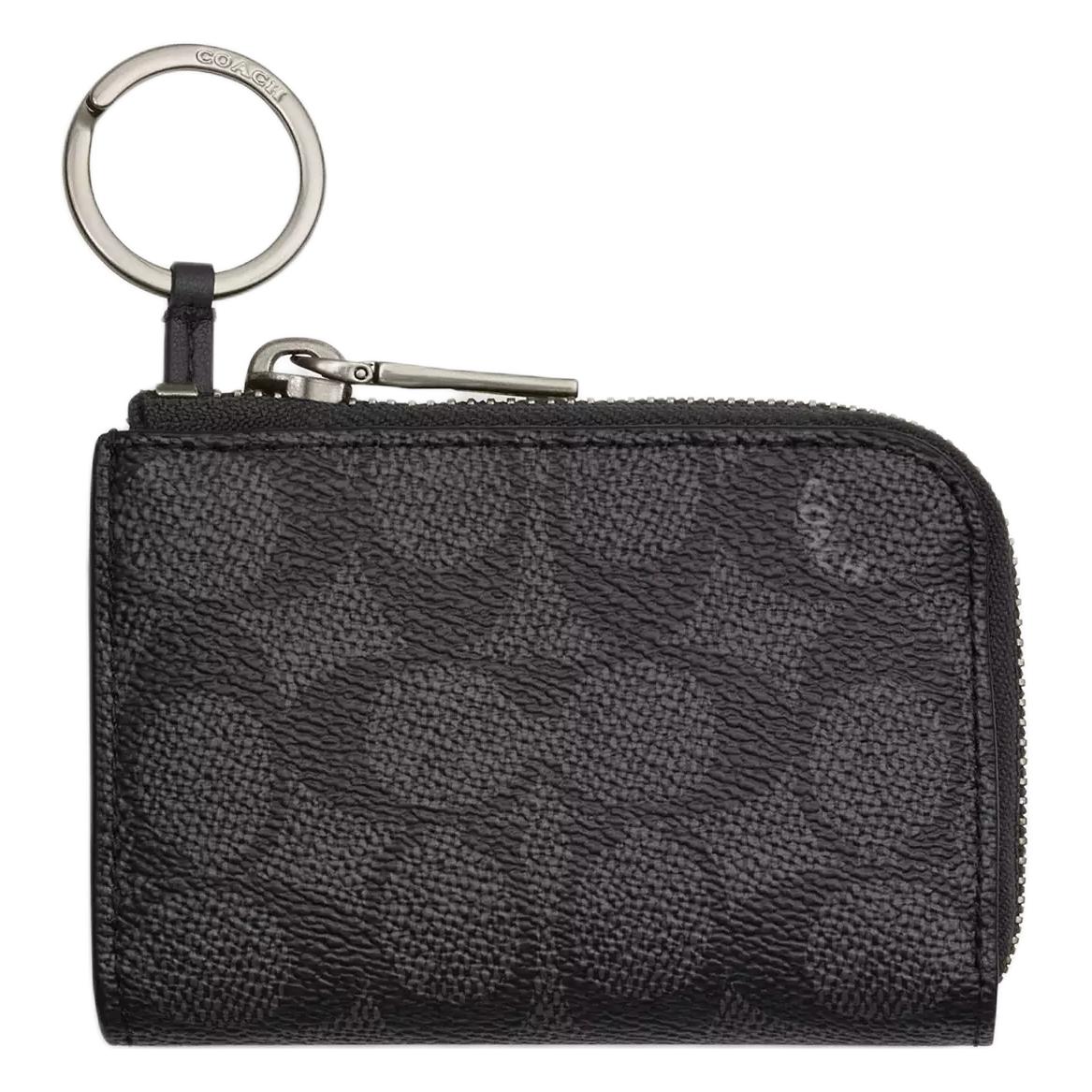 

COACH Мини-кошелек из угольной замши, Charcoal