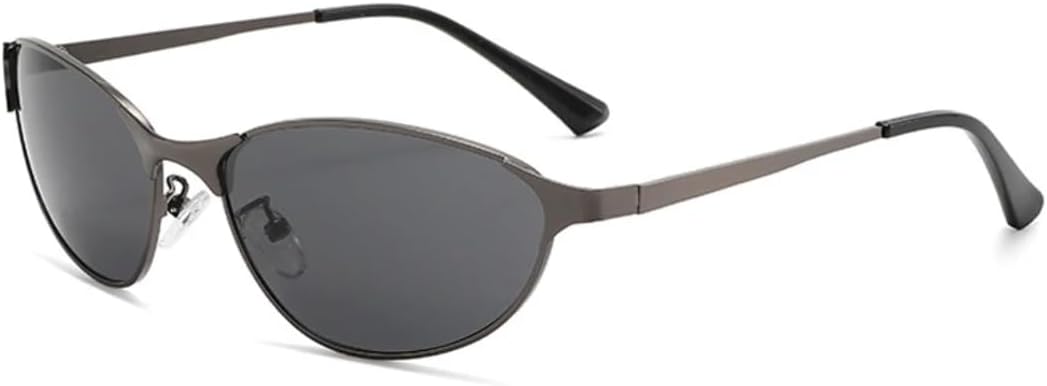 

Модные панк-солнцезащитные очки «кошачий глаз» с металлическим блеском для женщин и мужчин, солнцезащитные очки для вождения, дорожные солнцезащитные очки с защитой от УФ-излучения UV400 VVTWSSW, Gun Gray