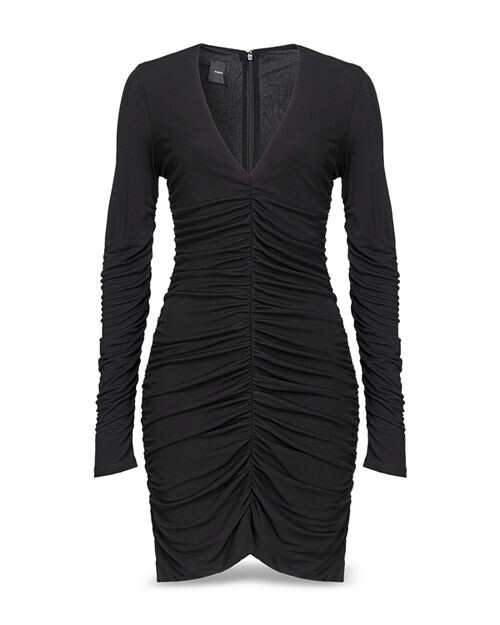

Платье со сборками и глубоким вырезом PINKO, цвет Black