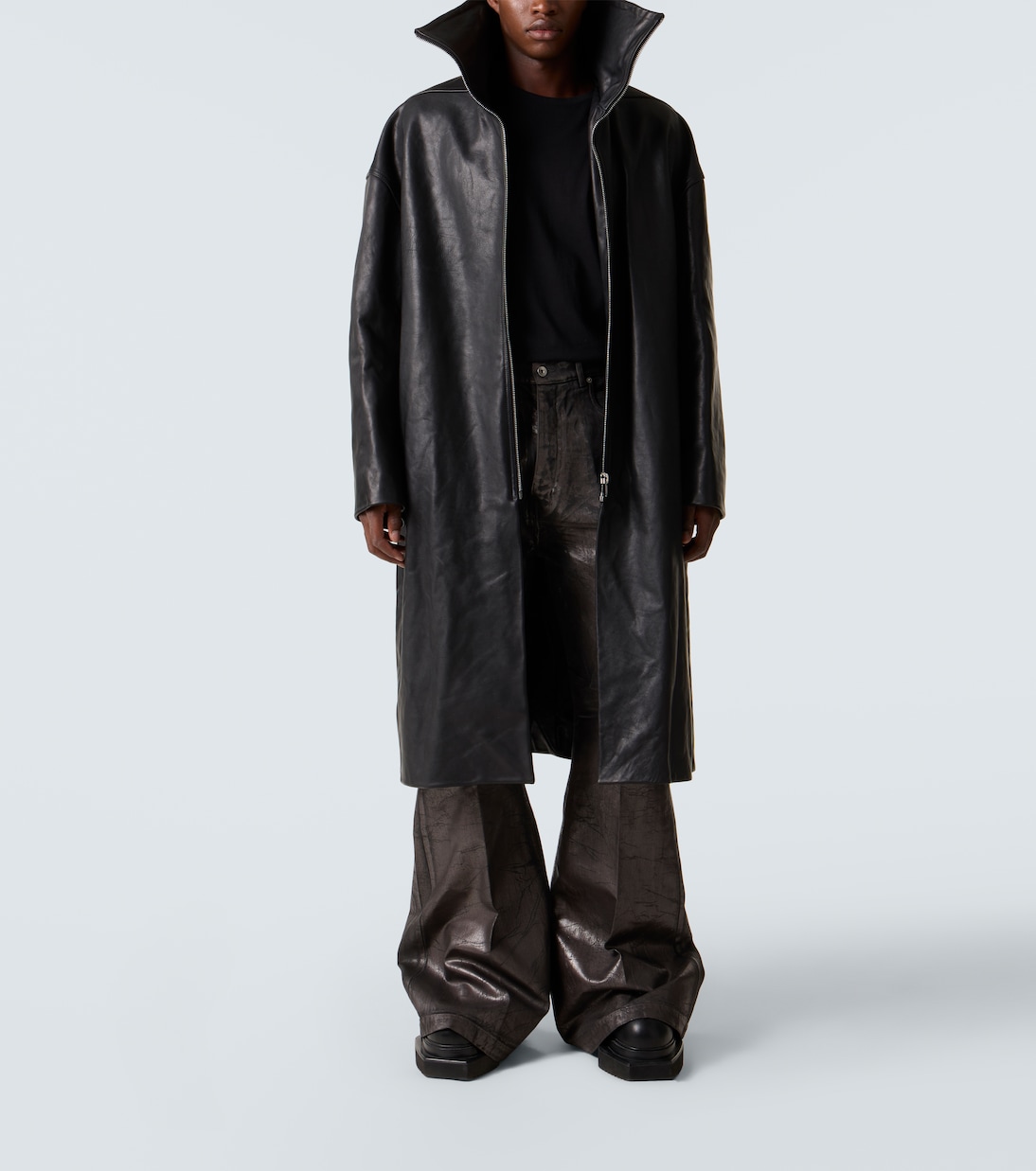 Джинсы с широкими штанинами и покрытием Rick Owens, бронзовый — фото 2
