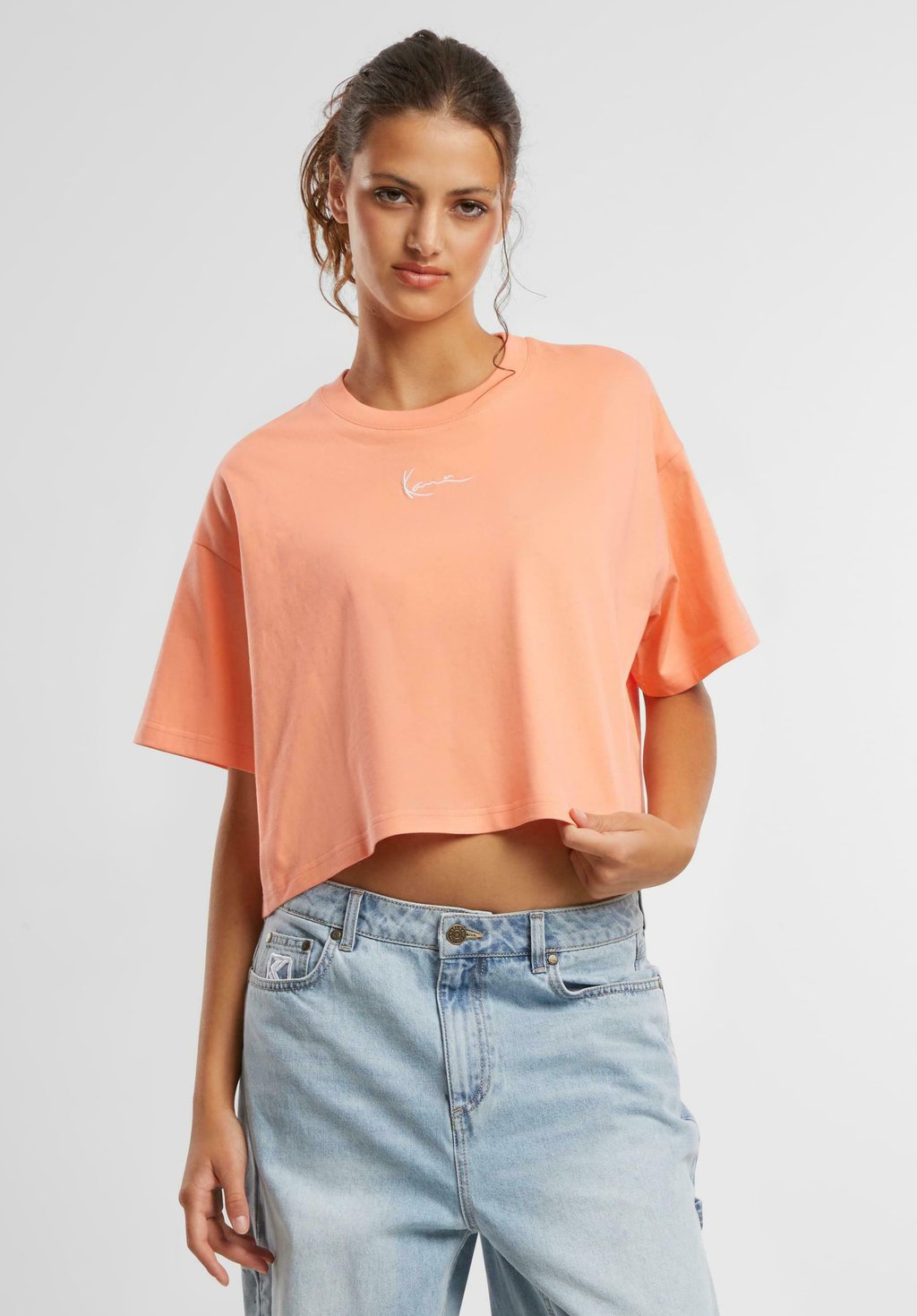 

Базовая футболка SMALL SIGNATURE ESSENTIAL CROP Karl Kani, оранжевый