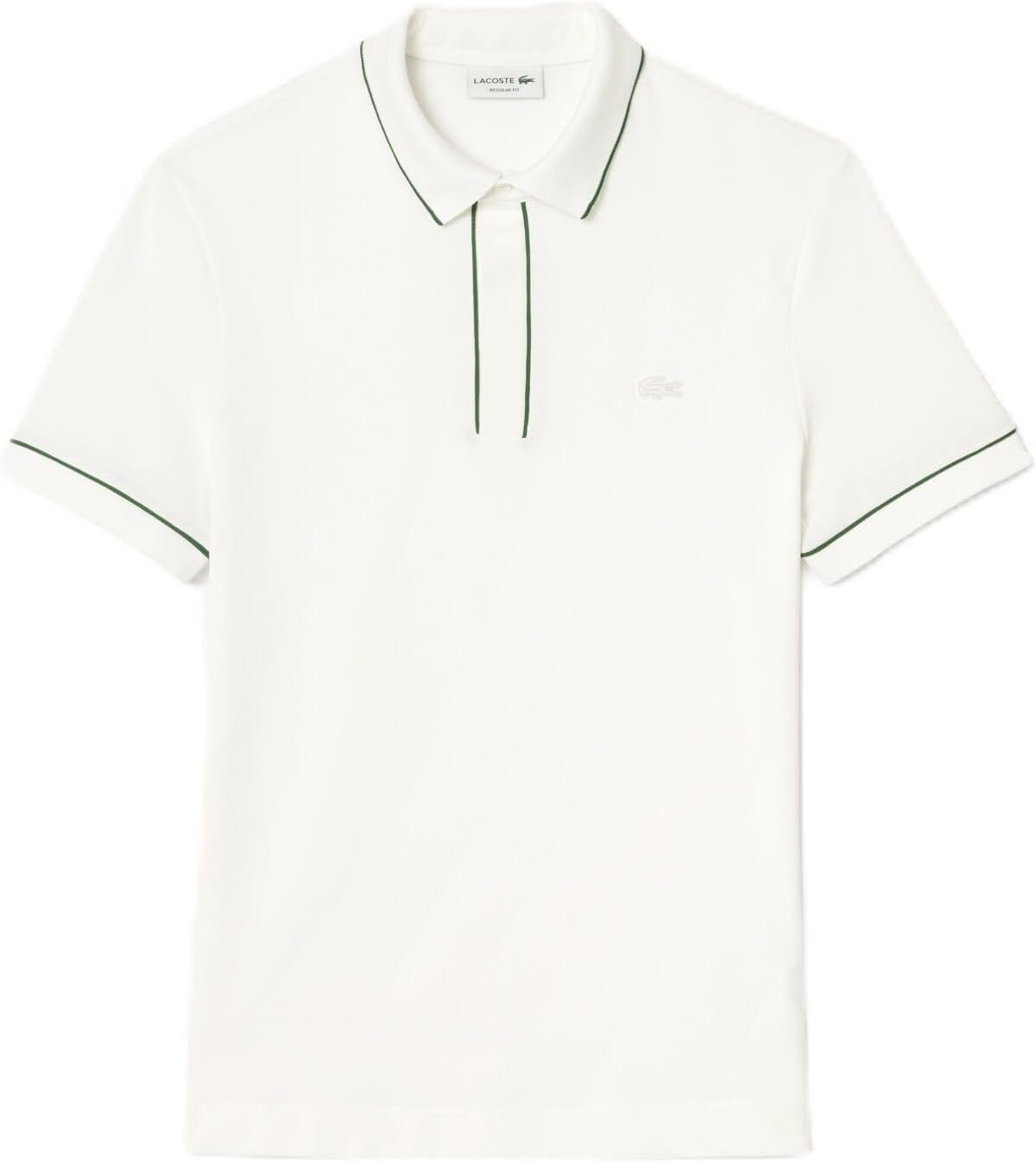 

Мужская поло-рубашка с отворотом и окантовкой в тон ткани Lacoste, белый