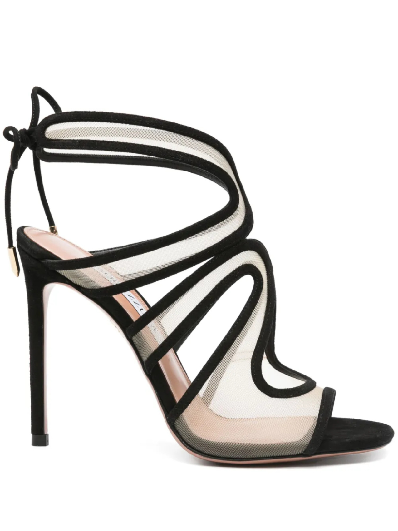 Сандалии с вырезами 110 мм Aquazzura, черный