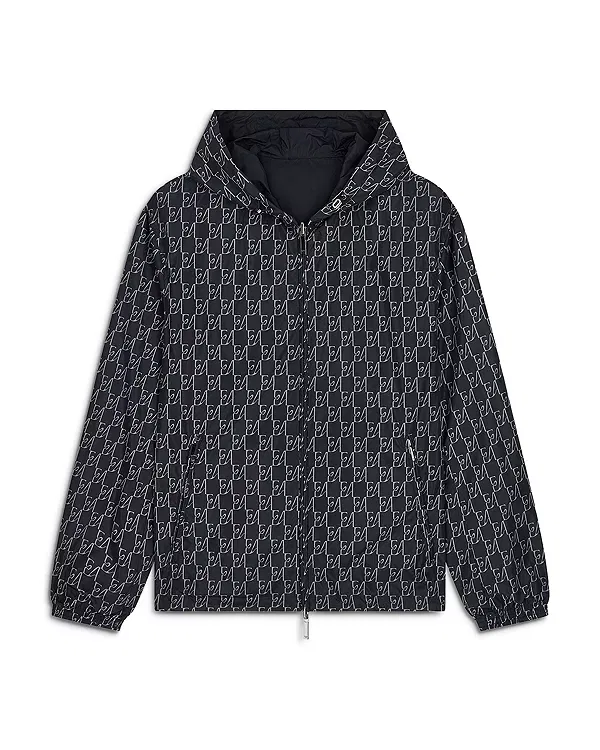Мужская куртка с принтом Allover Print Blouson Jacket Emporio Armani, темно-синий