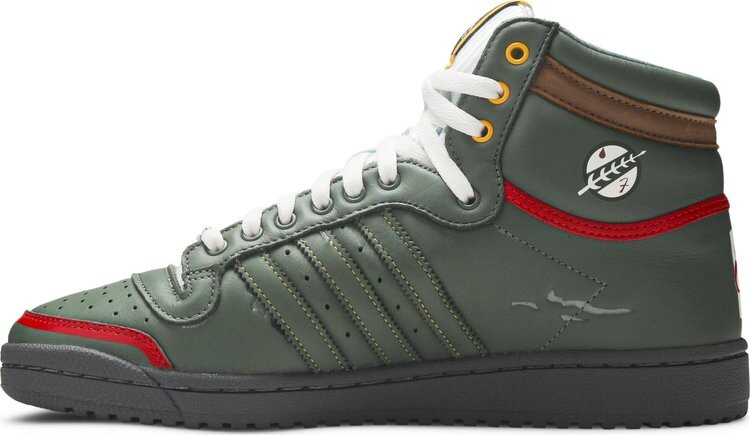 Кроссовки Adidas Star Wars x Top Ten Hi 'Boba Fett', зеленый — фото 4