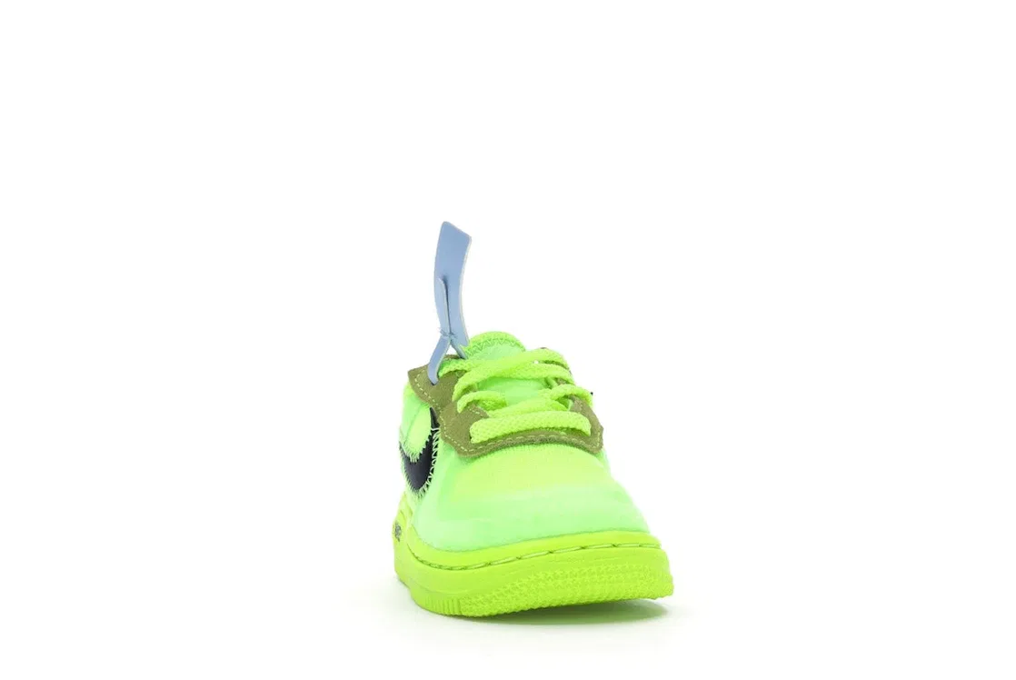 Детские кроссовки Lifestyle Nike Air Force 1 Low Off-White, Volt/Hyper Jade-Cone-Black — фото 2