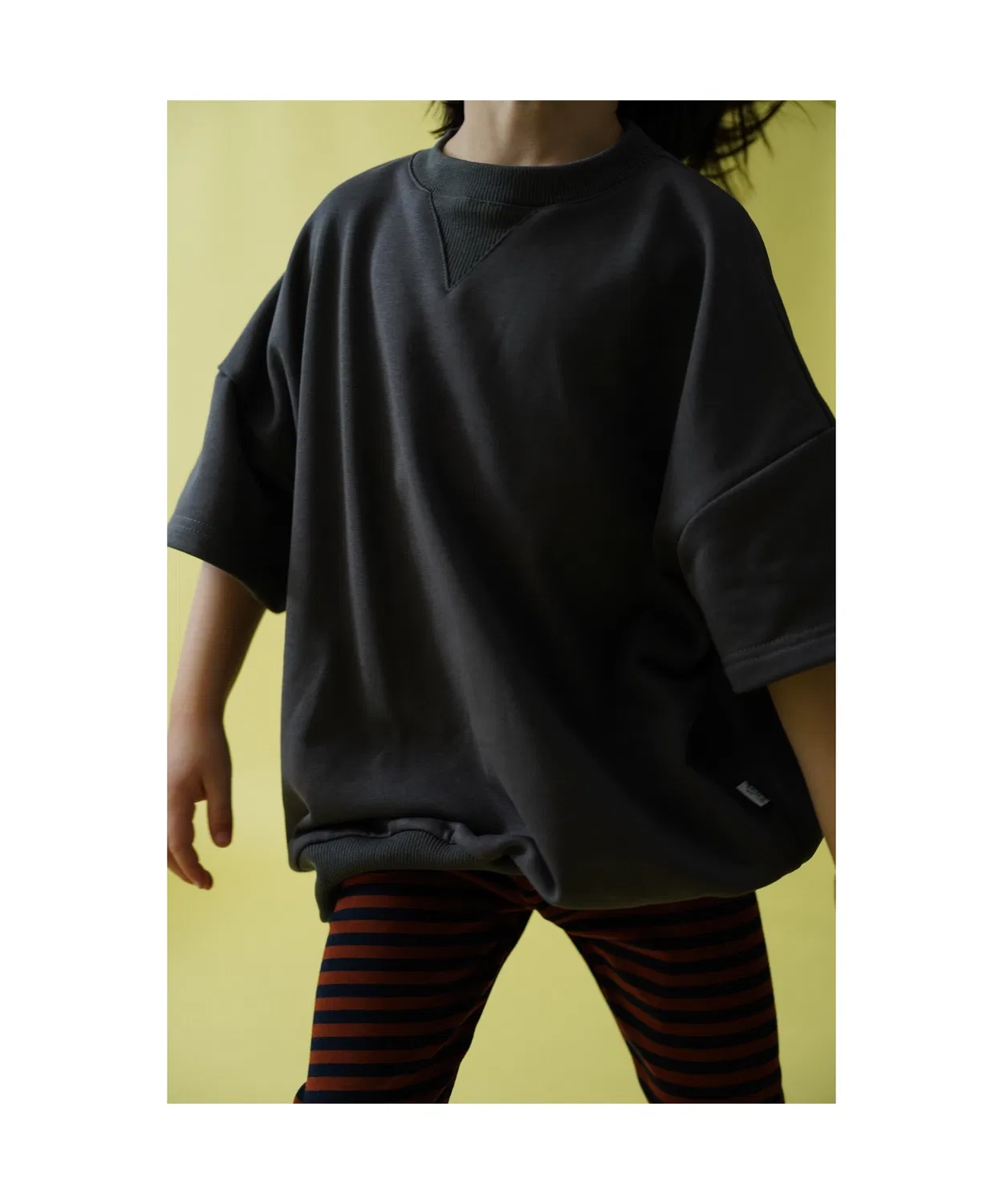 Детская футболка из футера с принтом Catchup, Charcoal Grey — фото 4