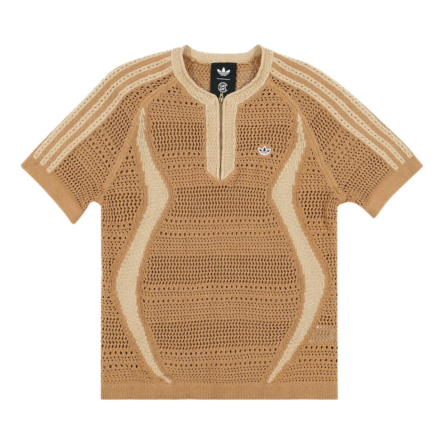 Вязаная футболка Adidas x CLOT от EDC, коричневый