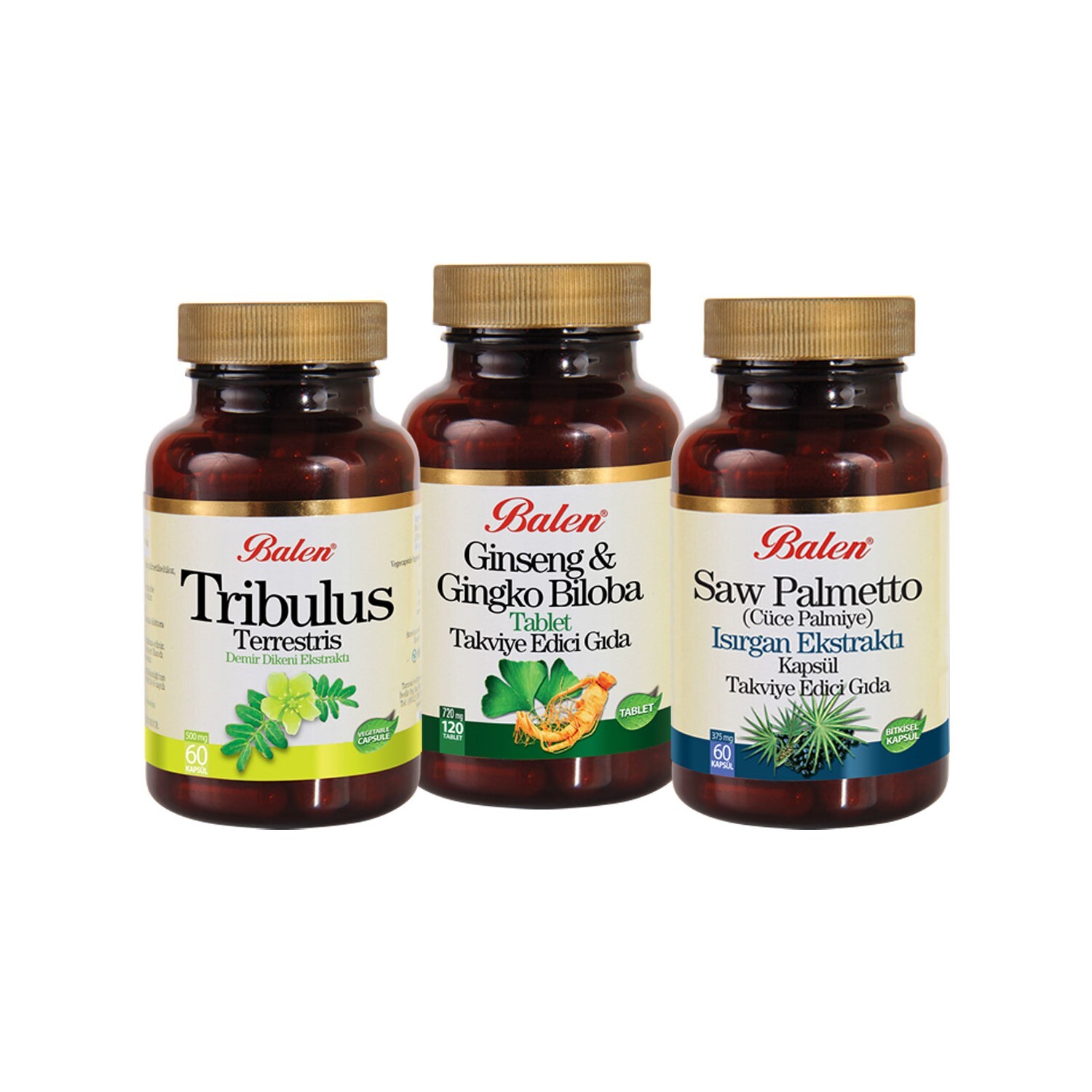 

Комплекс Balen Performen Set Ginseng & Ginkgo Biloba + Tribulus + Saw Palmetto