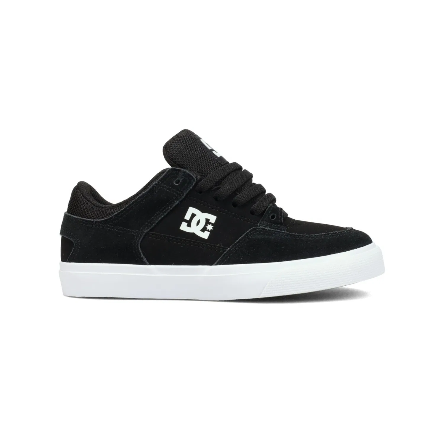 Детские кожаные кроссовки с логотипом DC Shoes, Black/White — фото 2