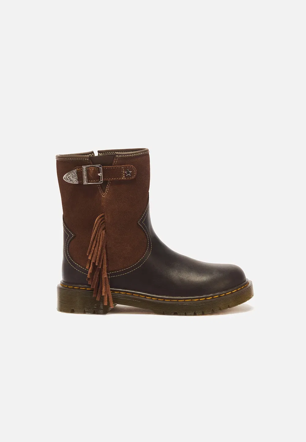 Ботинки Dr. Martens Genaya Rodeo, ковбойский/байкерский стиль, Dark Brown