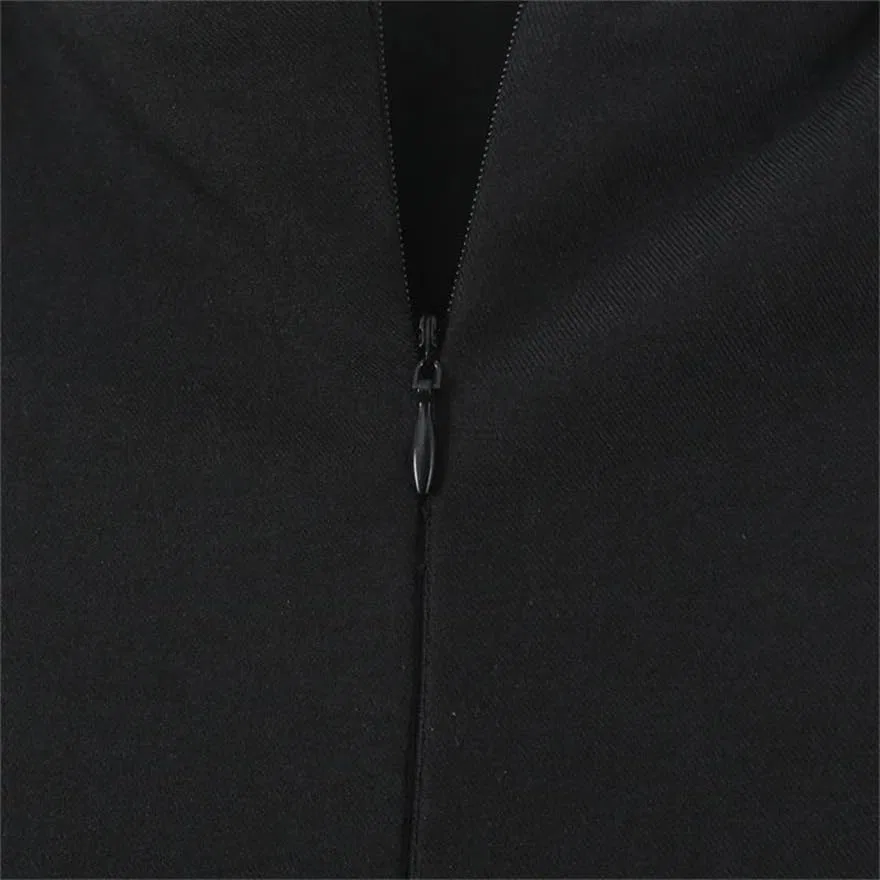 Женское платье-корсет с бантом Slash Neck Back Zipper Contrast Color, Black — фото 2