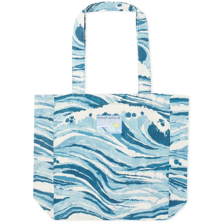 

Сумка Maison Kitsuné x Vilebrequin Balade Tote, голубой, Синий, Сумка Maison Kitsuné x Vilebrequin Balade Tote, голубой