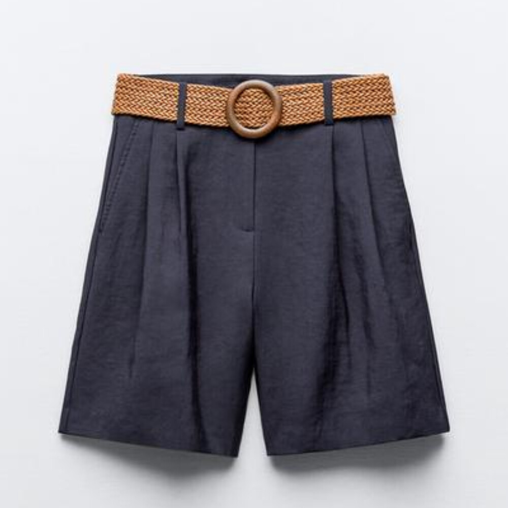 

Шорты Zara With Belt, темно-синий