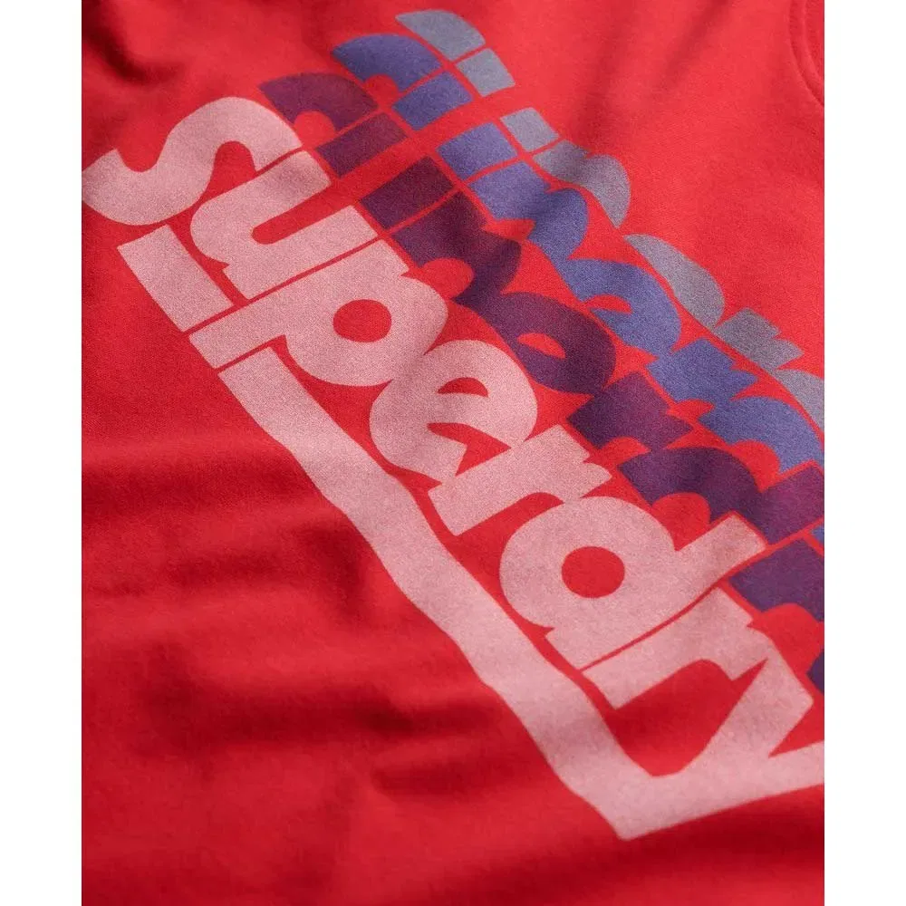Футболка с коротким рукавом Stacked Superdry, красный — фото 4