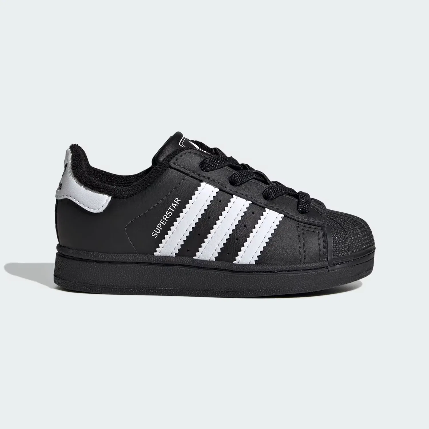 Детские кроссовки на эластичных шнурках Superstar II Elastic Lace Adidas Originals, черный/белый