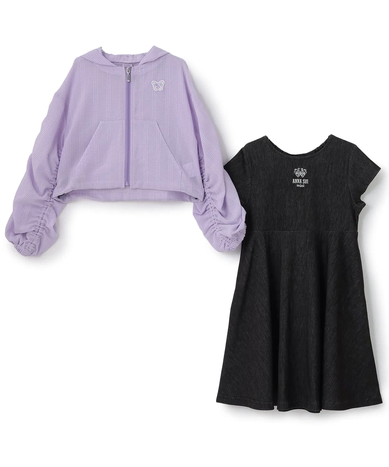 Детский комплект из прозрачной куртки и платья с принтом ANNA SUI mini, Белый — фото 3