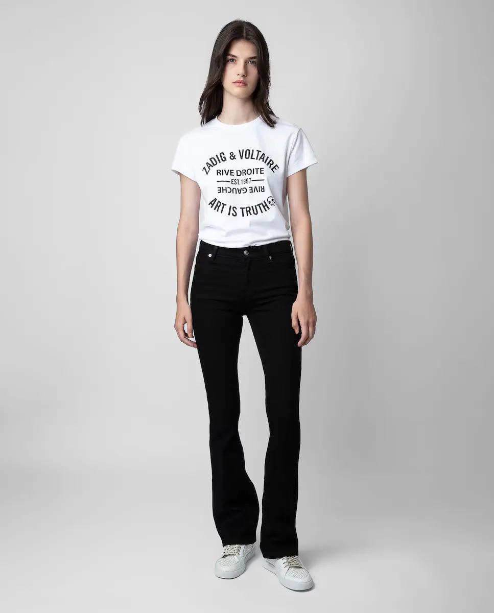

Женские джинсы Eclipse средней расклешенной ткани Zadig & Voltaire, черный