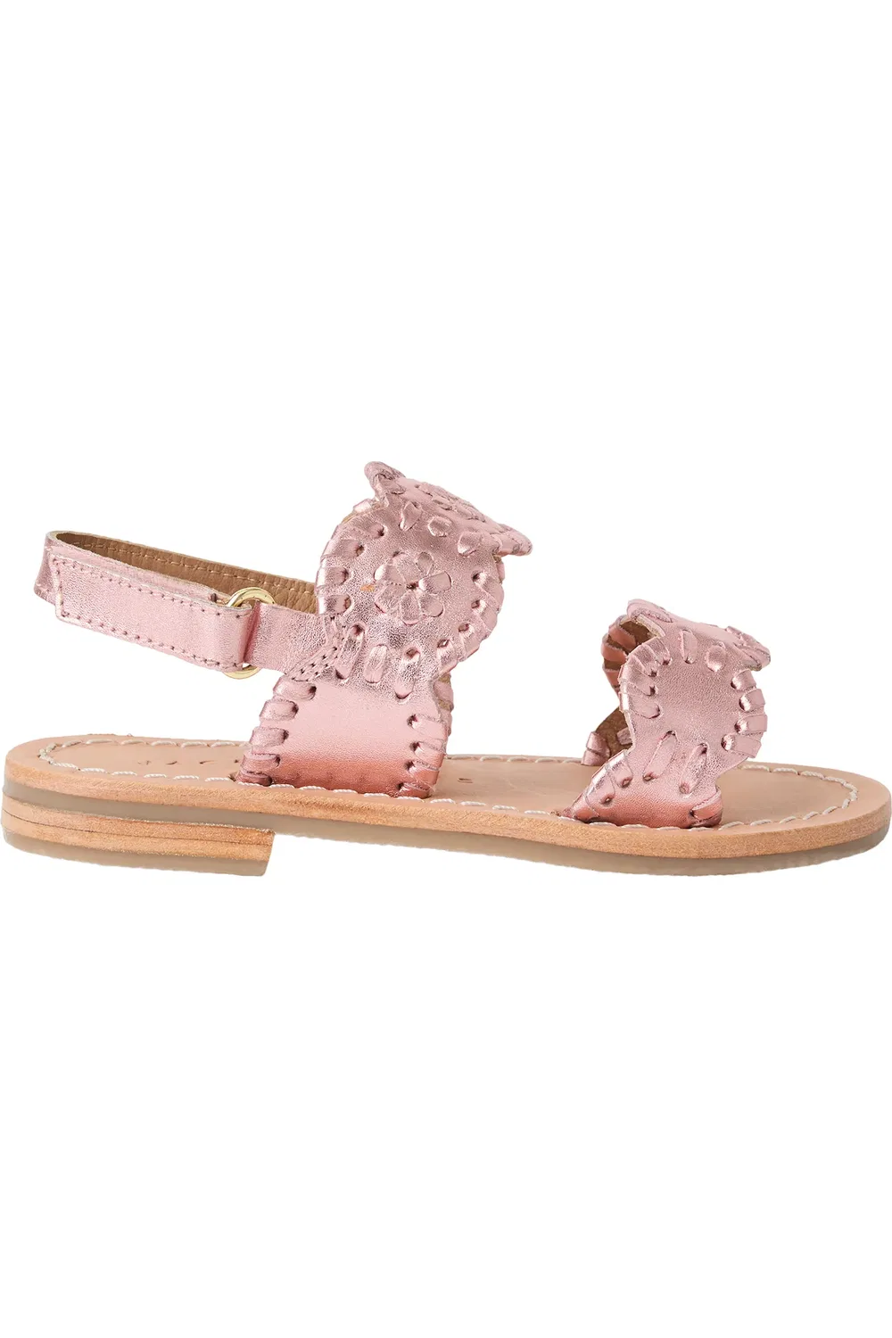 Сандалии детские с металлическим эффектом Lauren Slingback Jack Rogers, Rose Quartz — фото 3