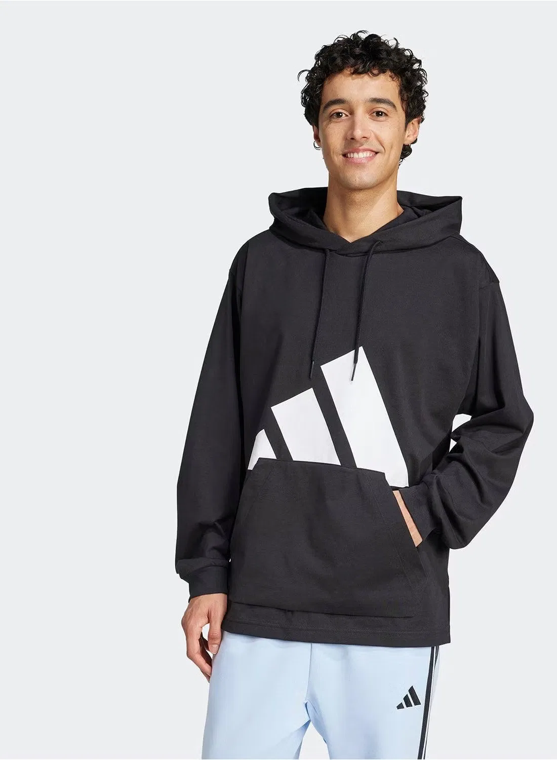 Худи с принтом Essentials Big Logo Adidas, черный — фото 3