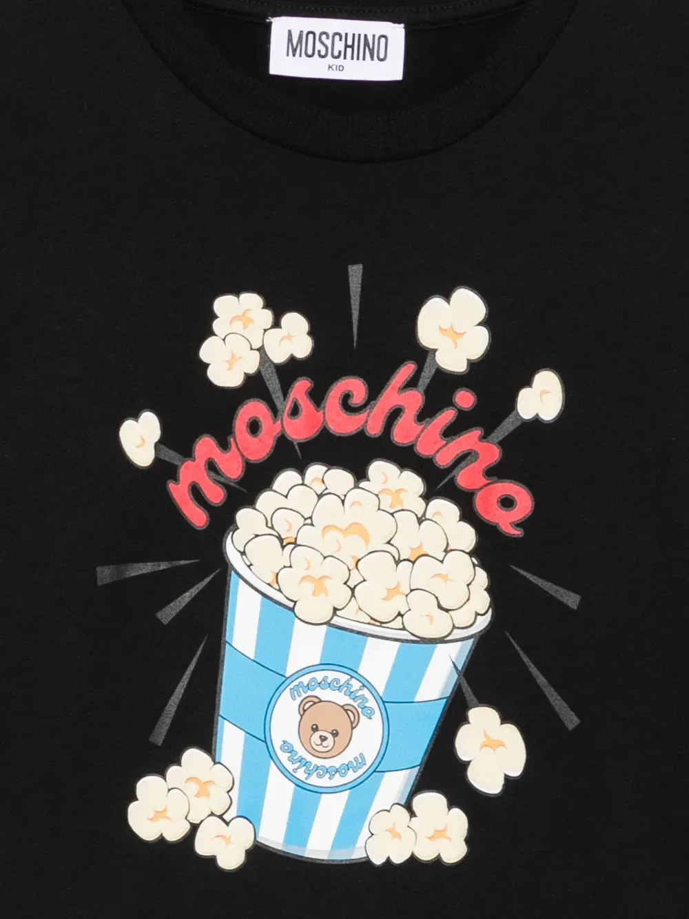 Футболка с принтом "Попкорн" Moschino Kids, черный — фото 3