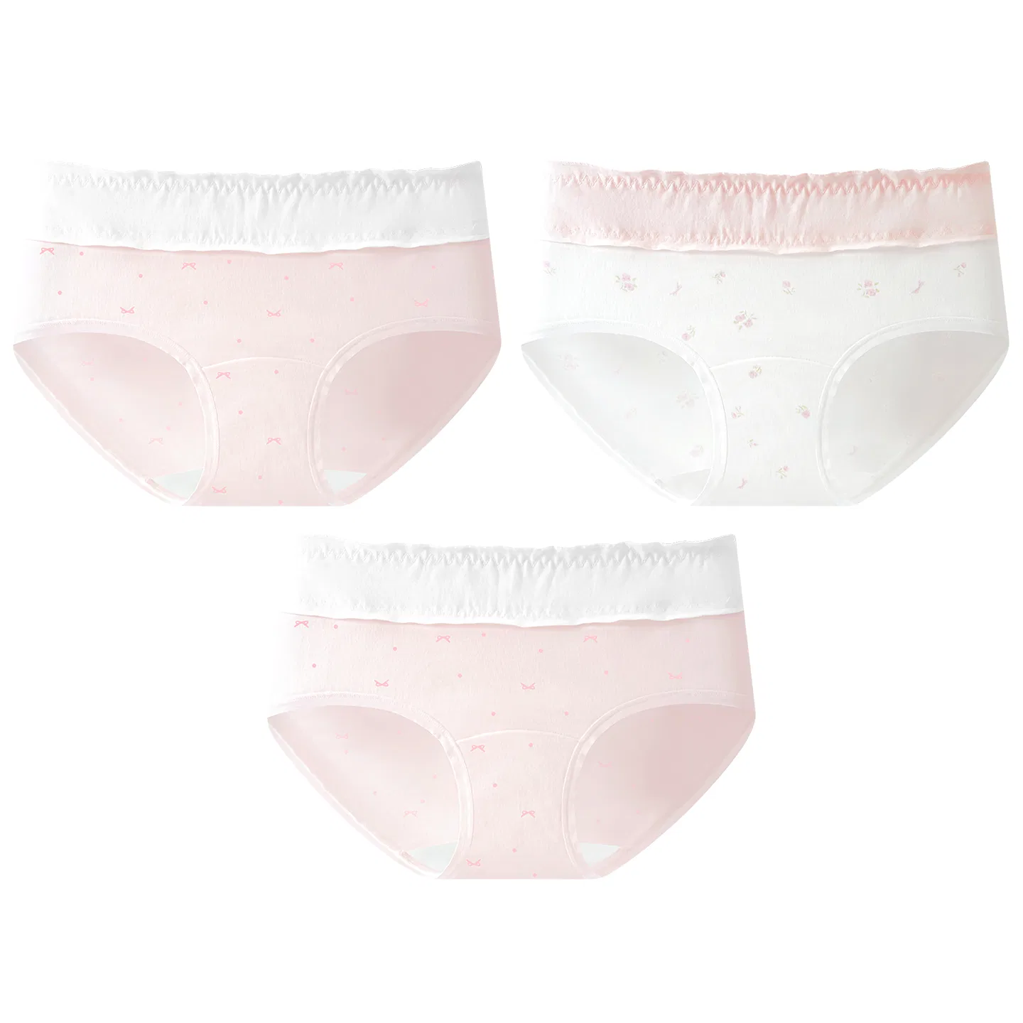 Детские трусы для девочек с принтом Red bean, Fresh Pink Bow