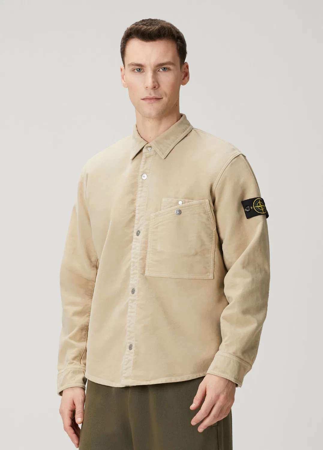 Спортивная рубашка Stone Island Comfort Fit, бежевый — фото 3