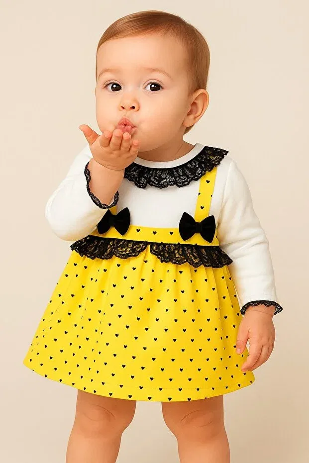 Детское платье для девочек с принтом Chicsy Baby, Yellow