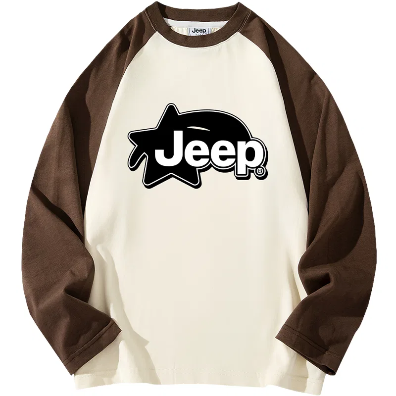 Детская футболка с круглым вырезом, хлопковая, Jeep, Beige Brown — фото 4