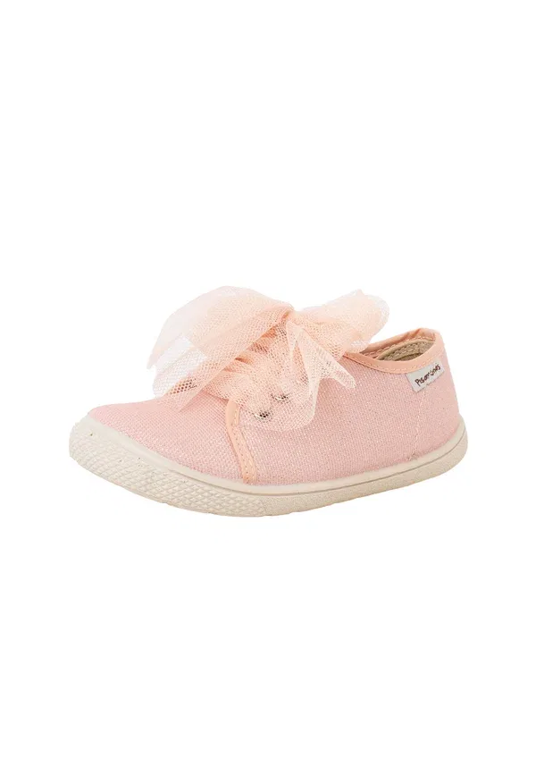 Кроссовки barefoot с текстильным верхом Zapatillas barefoot brillo lazo tul Pisamonas, Rosa Peach, розовый