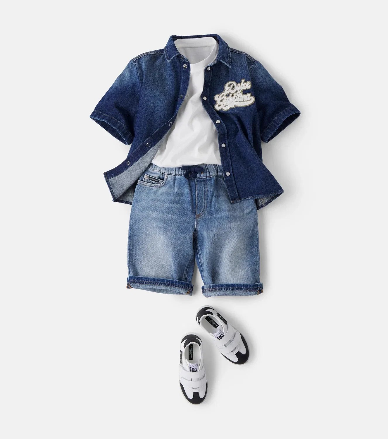 Шорты-бермуды джинсовые Dolce&Gabbana Kids, синий — фото 2