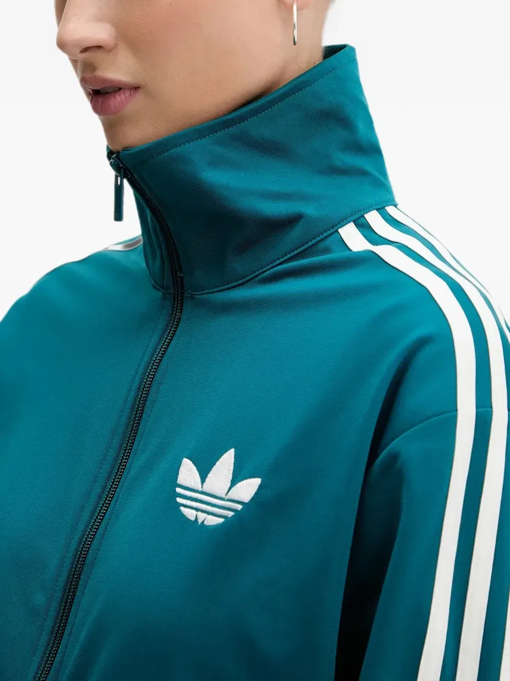 Толстовка на молнии с полосками Adidas, синий — фото 4