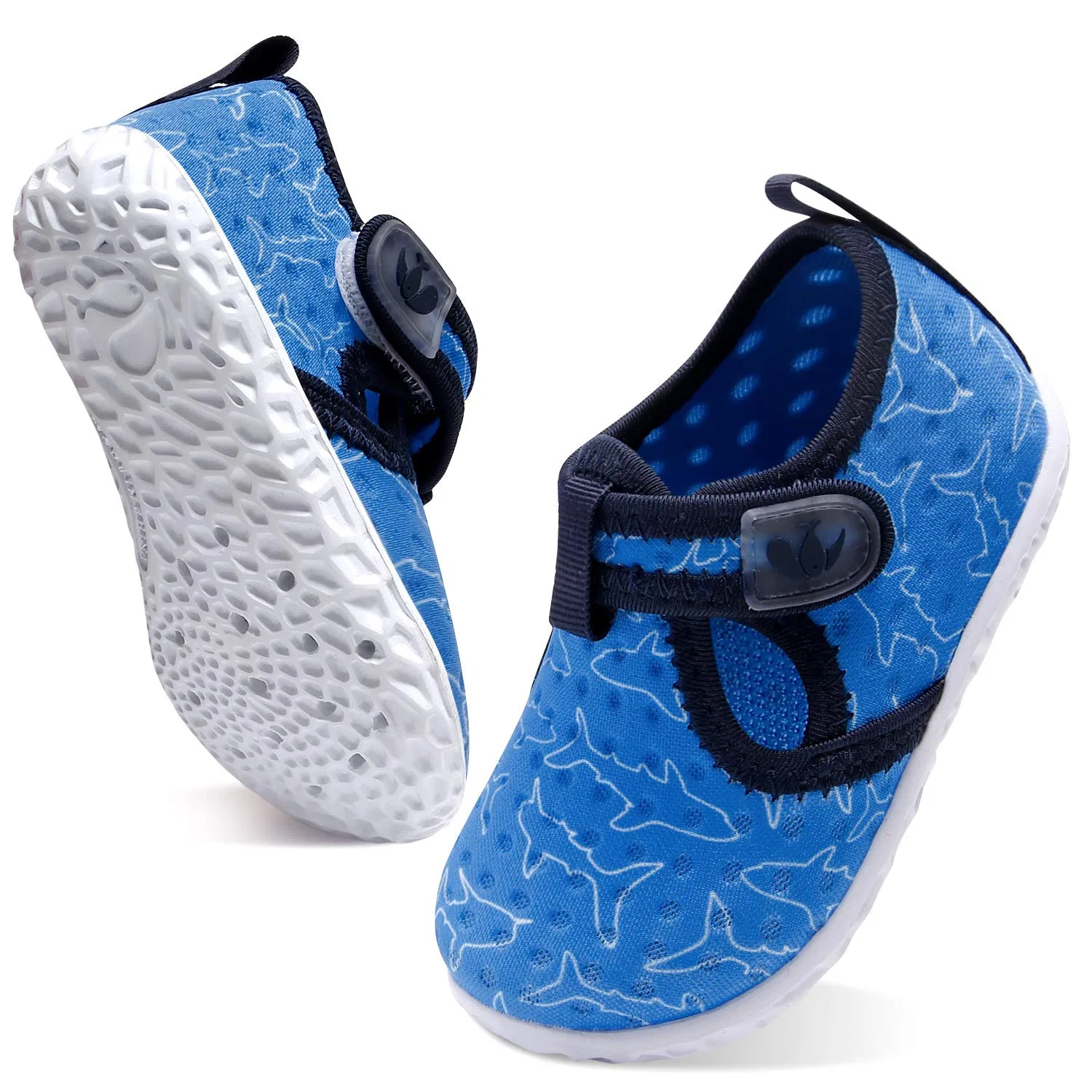Детские водные туфли для мальчиков и девочек с принтом Zapatos De Agua FEETCITY, Blue Shark — фото 3