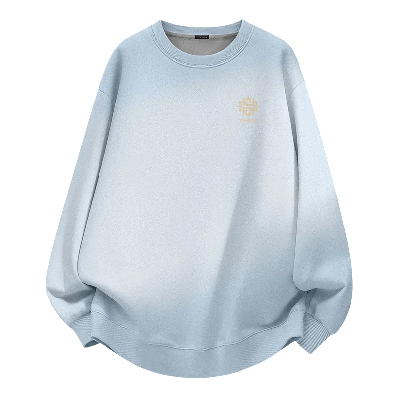 Детский свитшот на флисовой подкладке Tonlion, Цвет Round Neck Suede Light Blue (Tb Геометрический Текстура Грудной Знак)