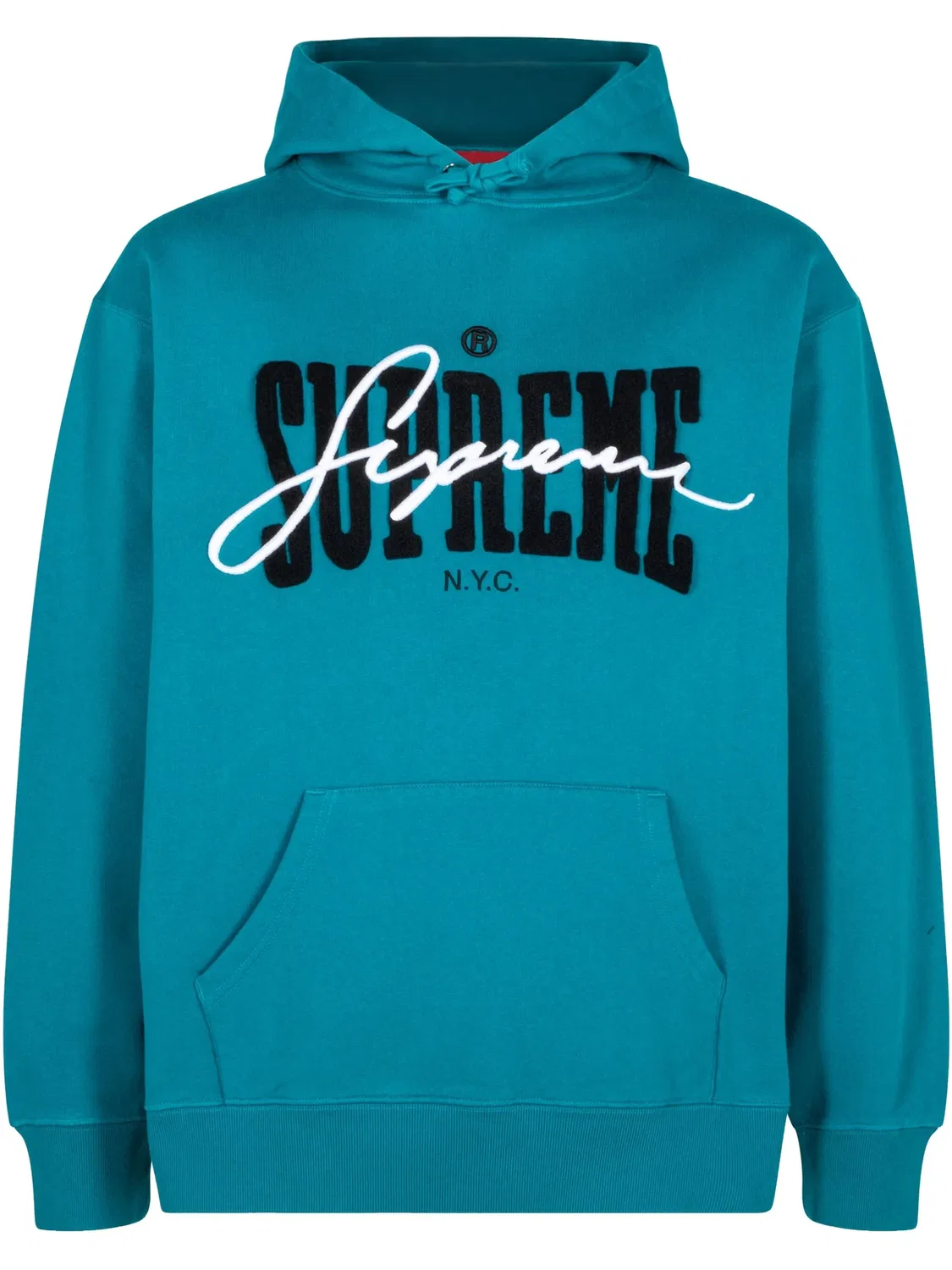 Худи "SS 22 Dark Teal" с вышивкой Supreme, темно-синий