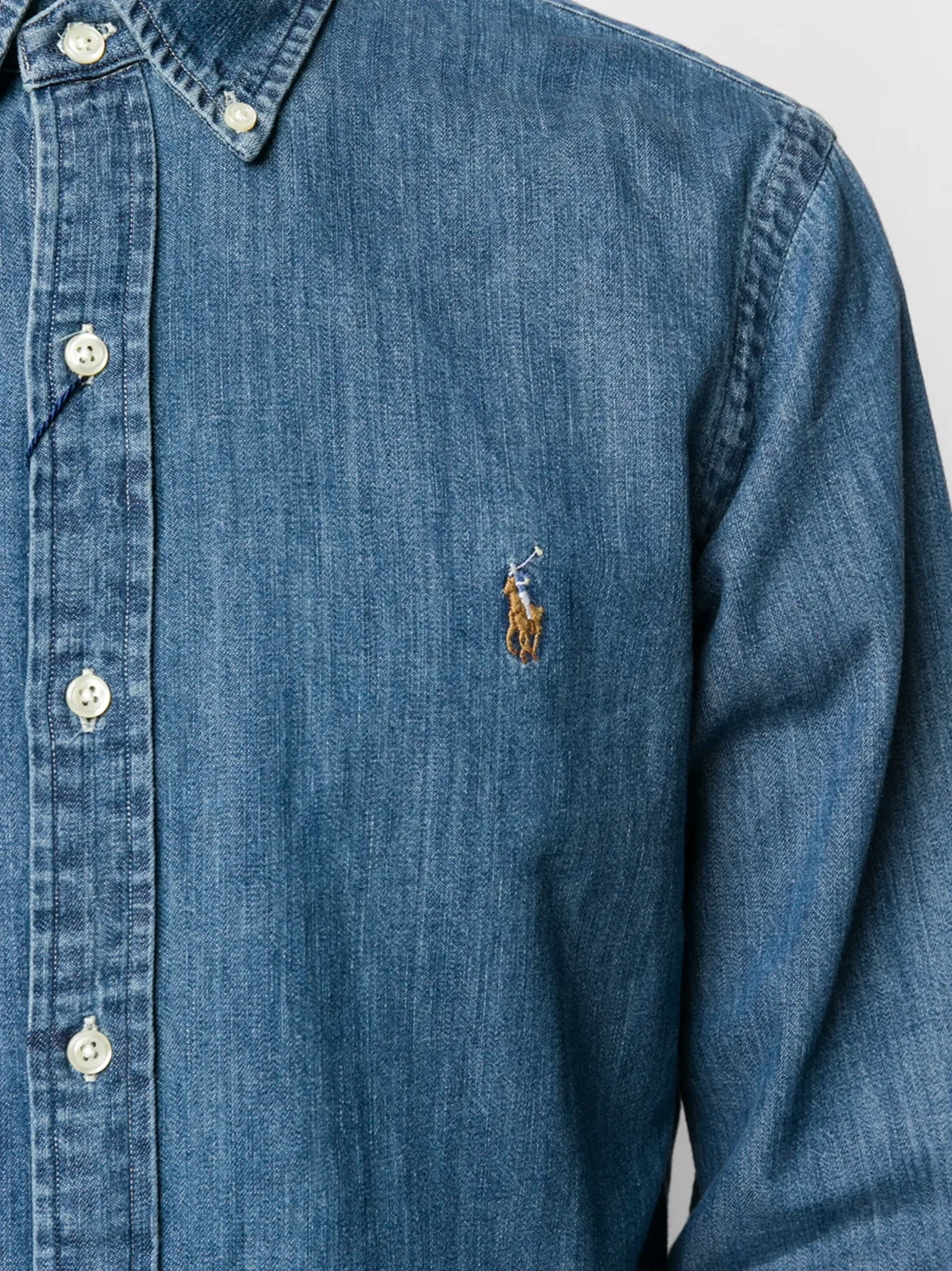 Polo Ralph Lauren Рубашка с логотипом, синяя — фото 4