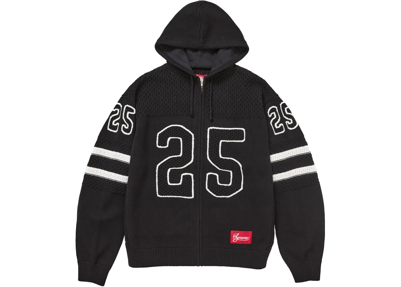 Мужской свитер с капюшоном Supreme Sport Zip Up Hooded Sweater (FW25), Black