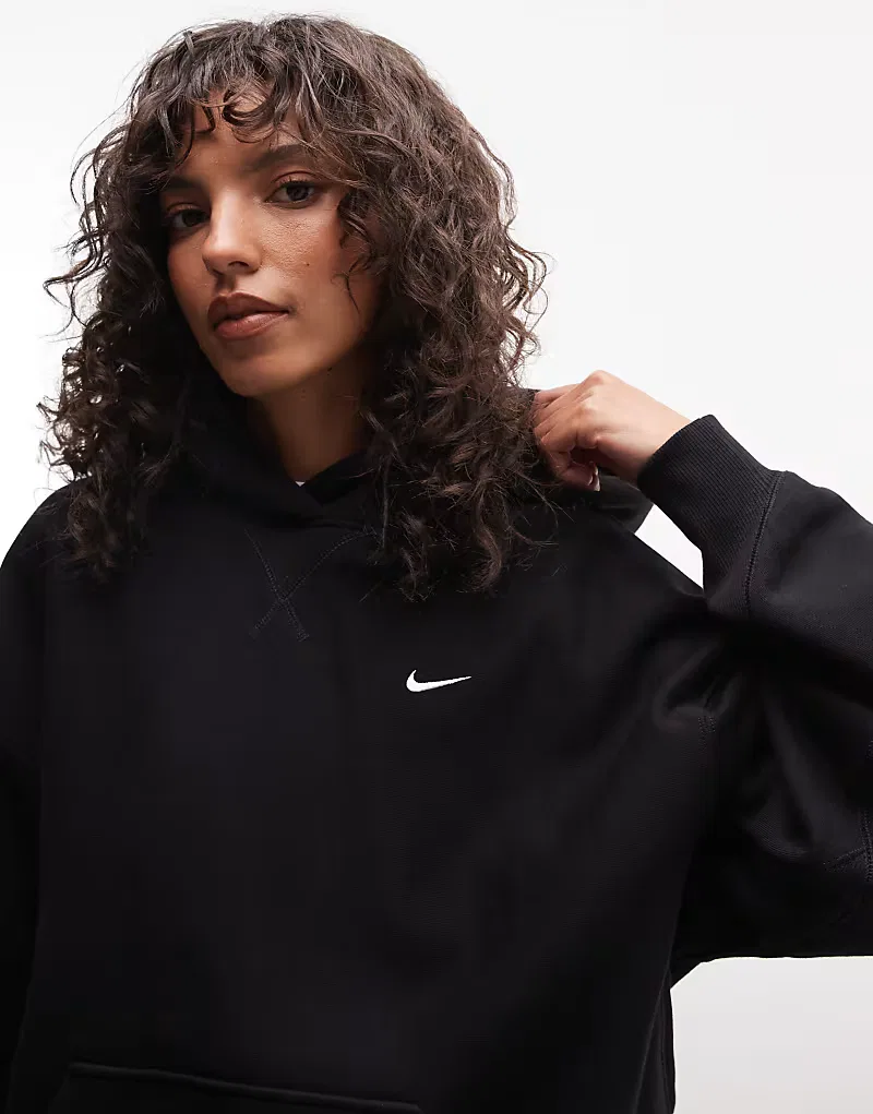 Толстовка Nike Studio Fleece из плотной флиса оверсайз, черный — фото 3