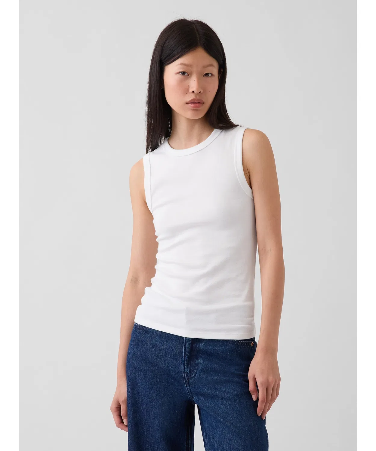 Женский топ без рукавов с круглым вырезом, модель Modern GAP, White